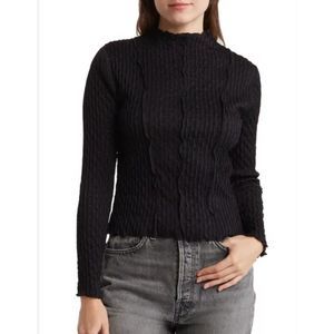 NWOT KIRIOUS LOS ANGELES Blk Long Sleeve Top/S